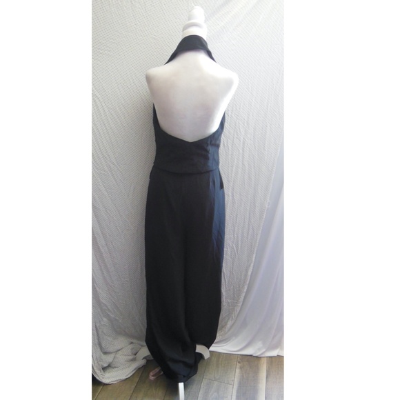 NEW IEENA for MAC DUGGAL Black PLUNGE Halter Neck TUXEDO Evening JUMPSUIT 2 - Picture 11 of 16